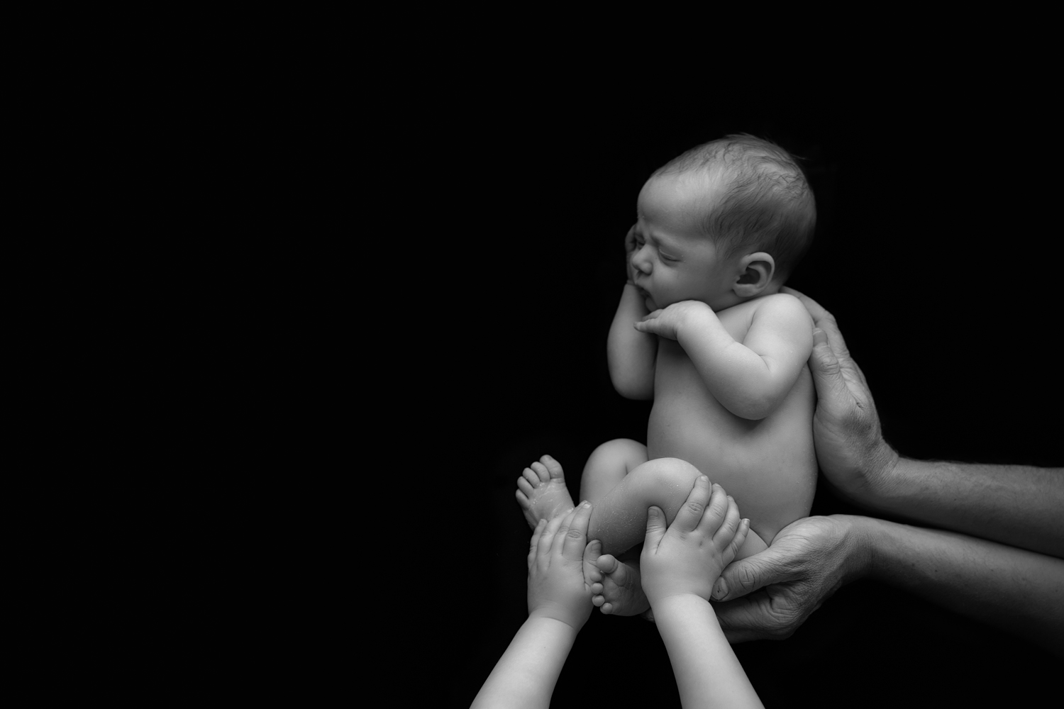 Newborn black and white photography